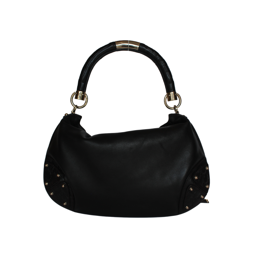 Bolsa gucci Preta bambu com Franjas