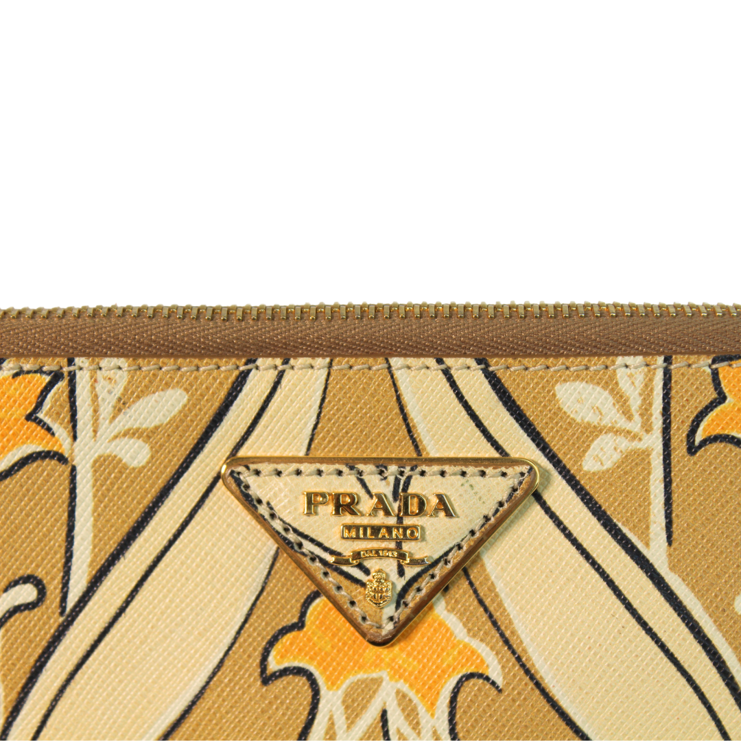 Clutch Maxi Prada flower amarelo