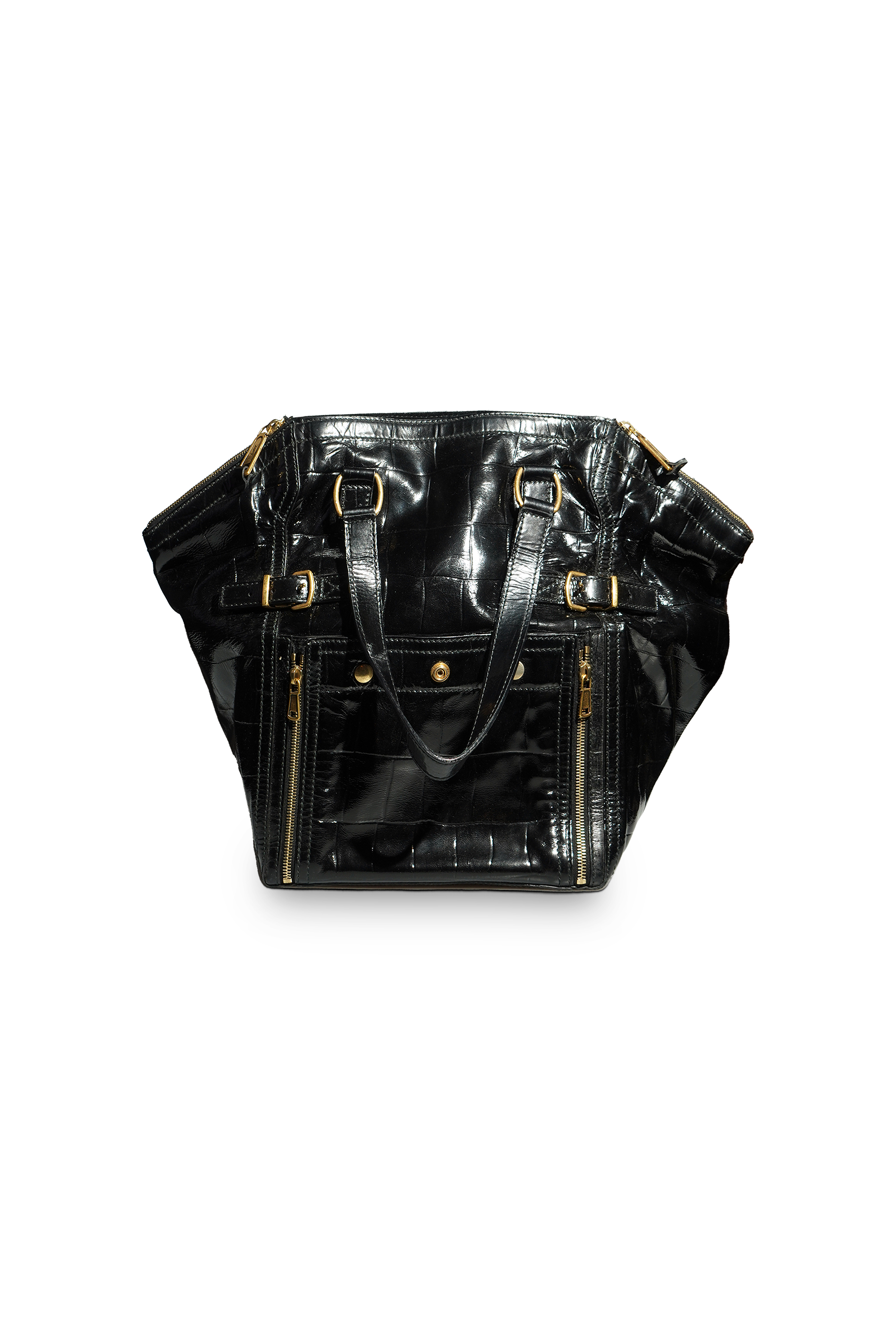 Bolsa YSL Downtown preta verniz