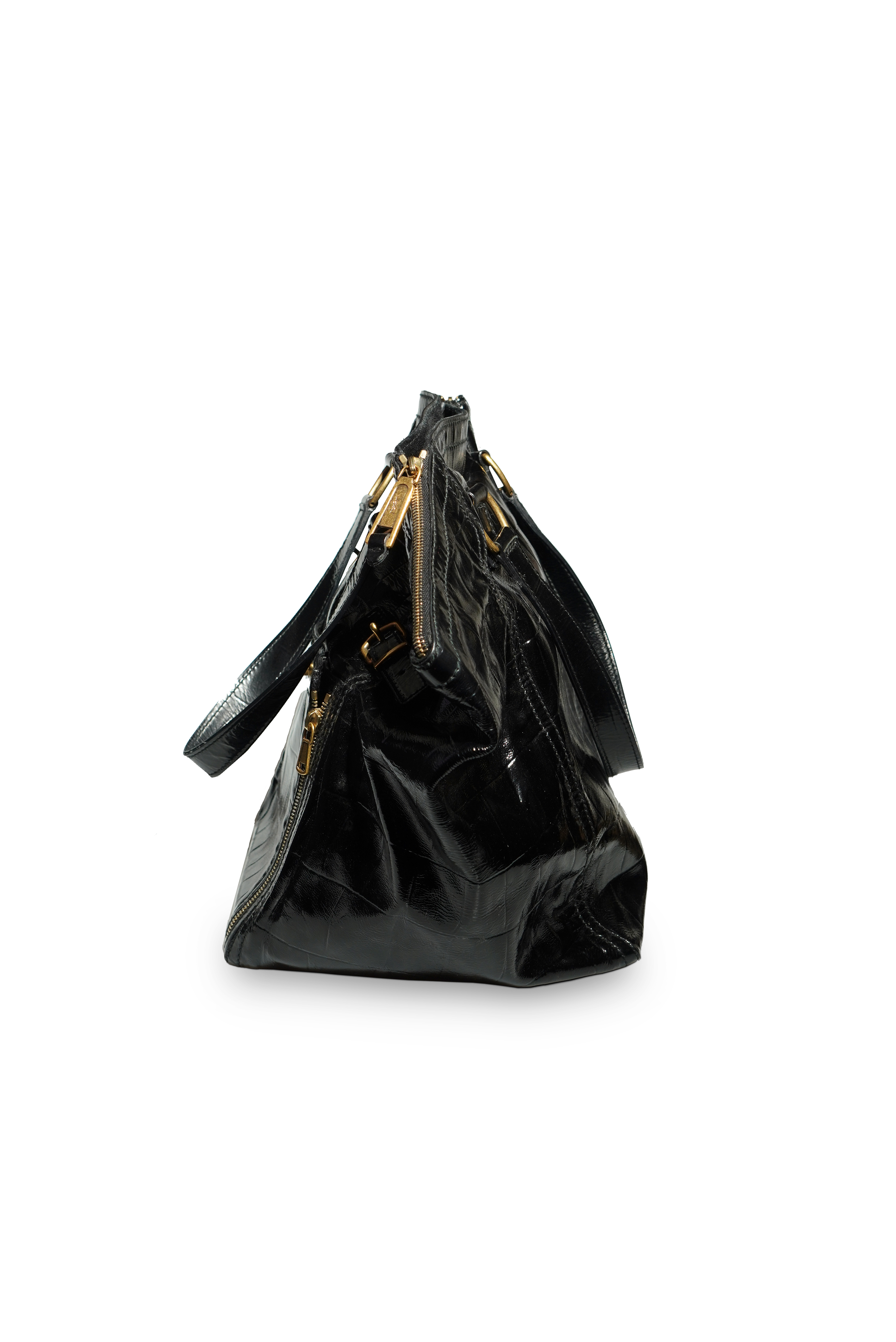 Bolsa YSL Downtown preta verniz