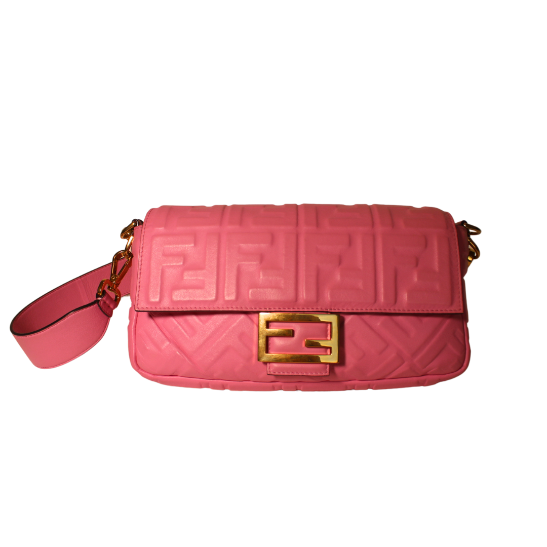 Bolsa Fendi baguete rosa