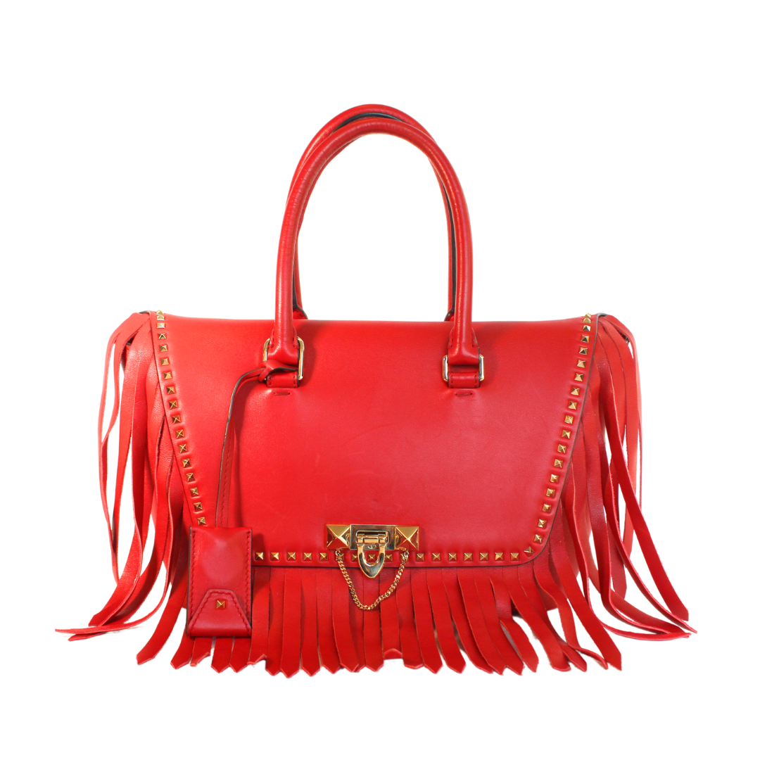 Bolsa Valentino Vermelha com franjas
