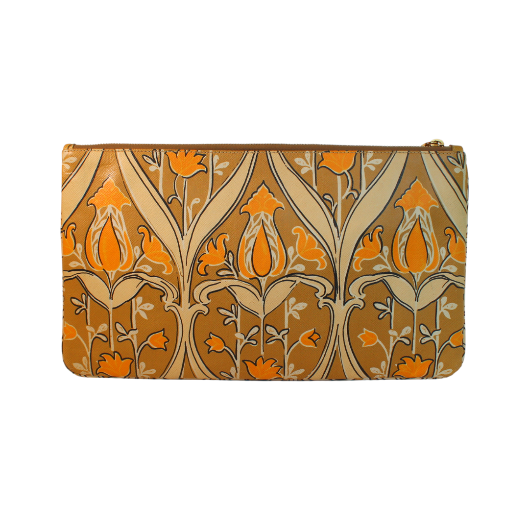 Clutch Maxi Prada flower amarelo