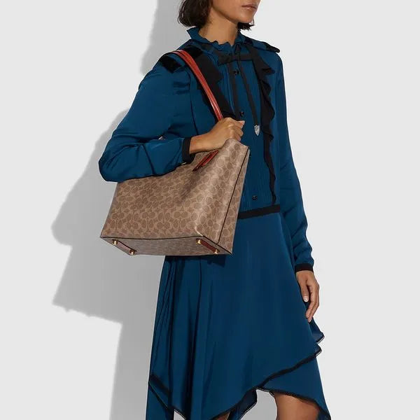 Bolsa Willow Tote Signature Coach - Marrom