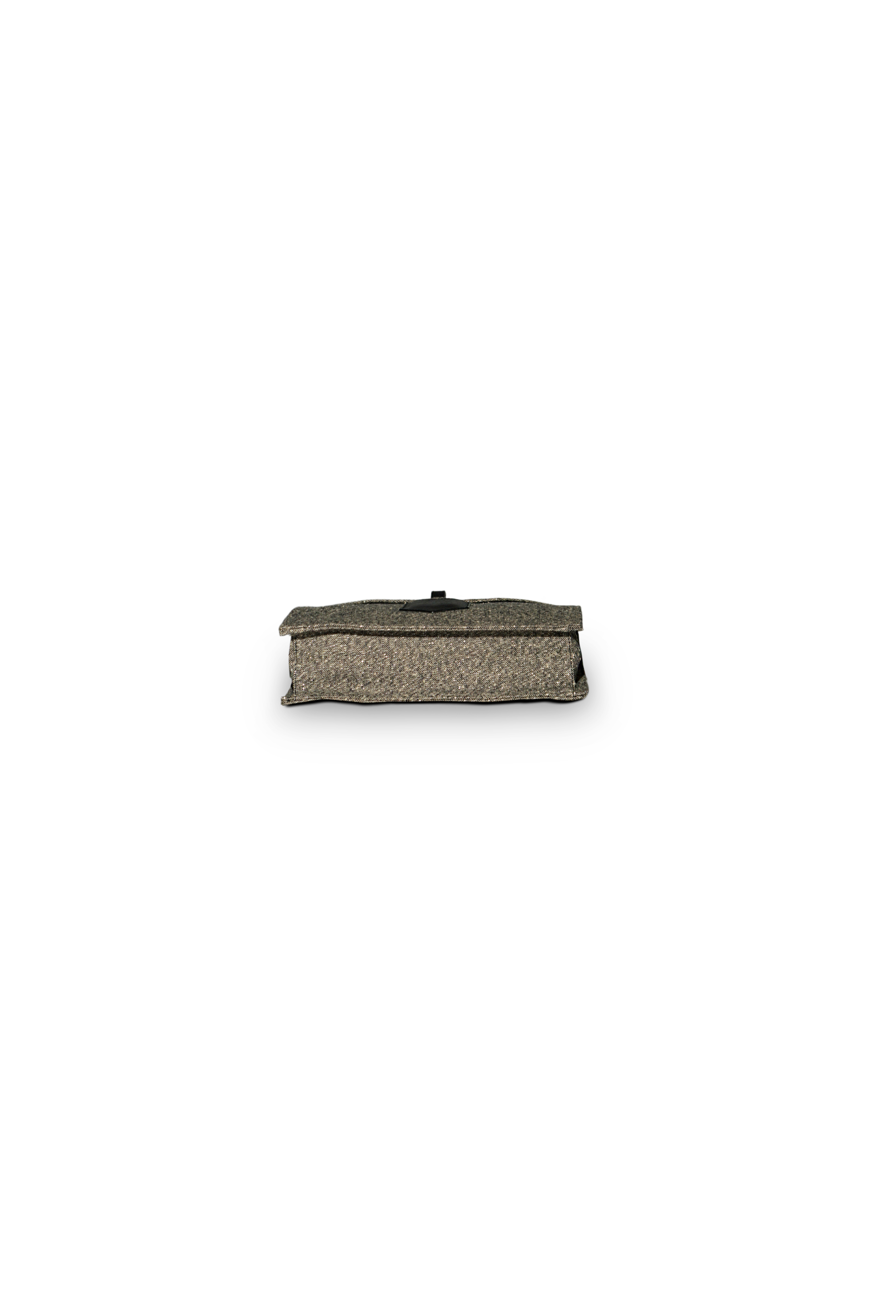 Clutch YSL tecido prateada