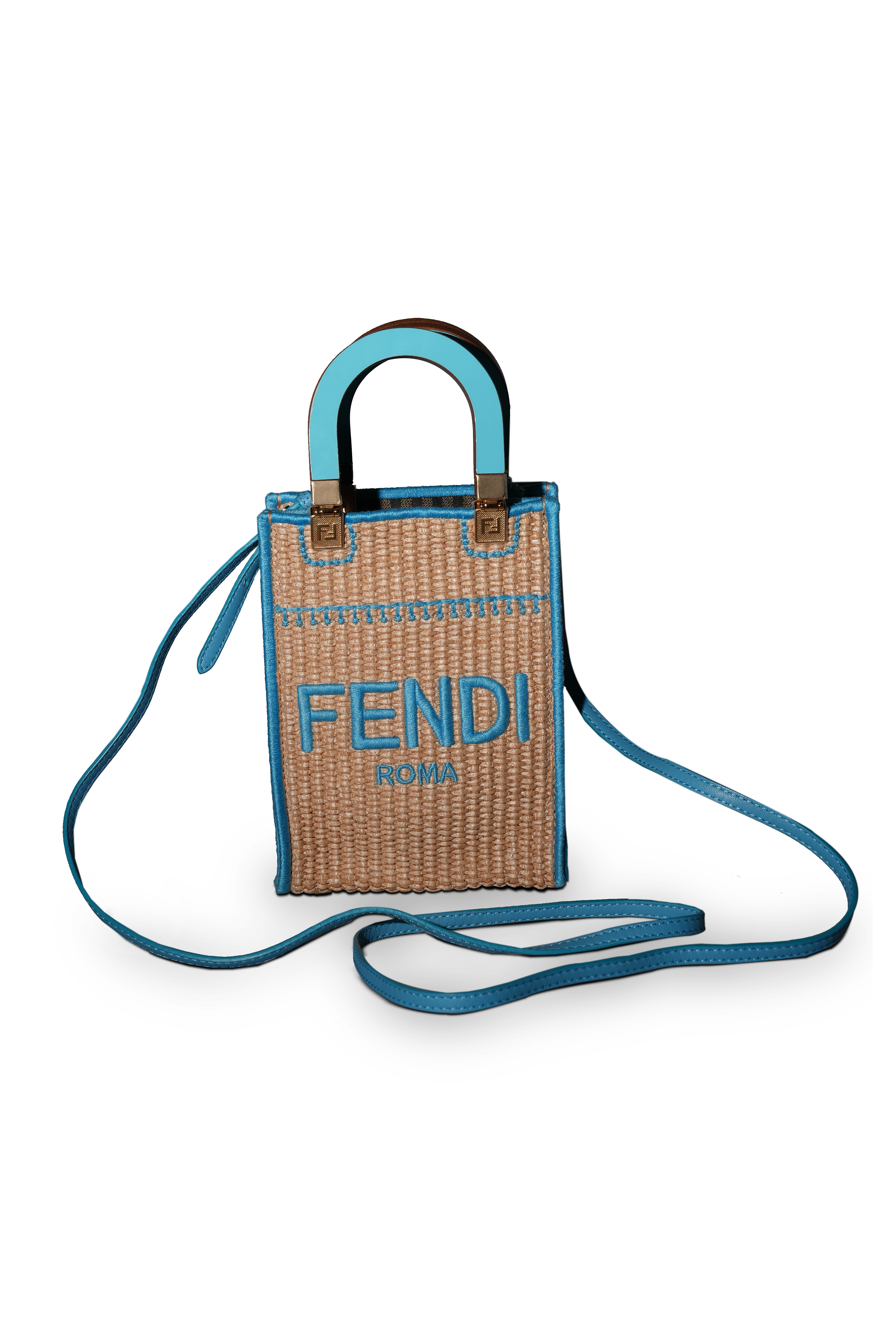 Bolsa Fendi Rafia Azul