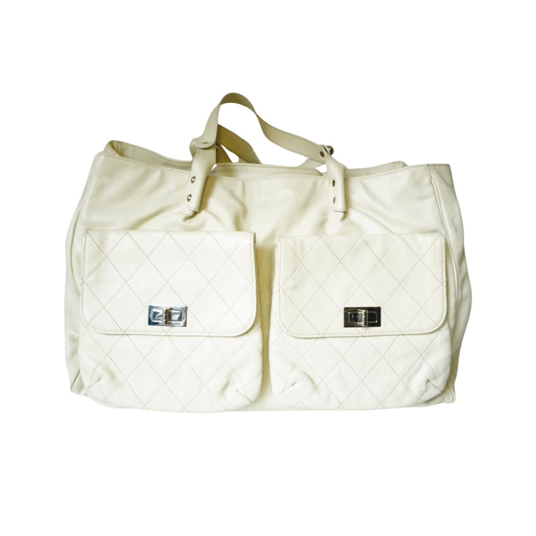Bolsa Chanel Off White Maxi bolsos 2.55