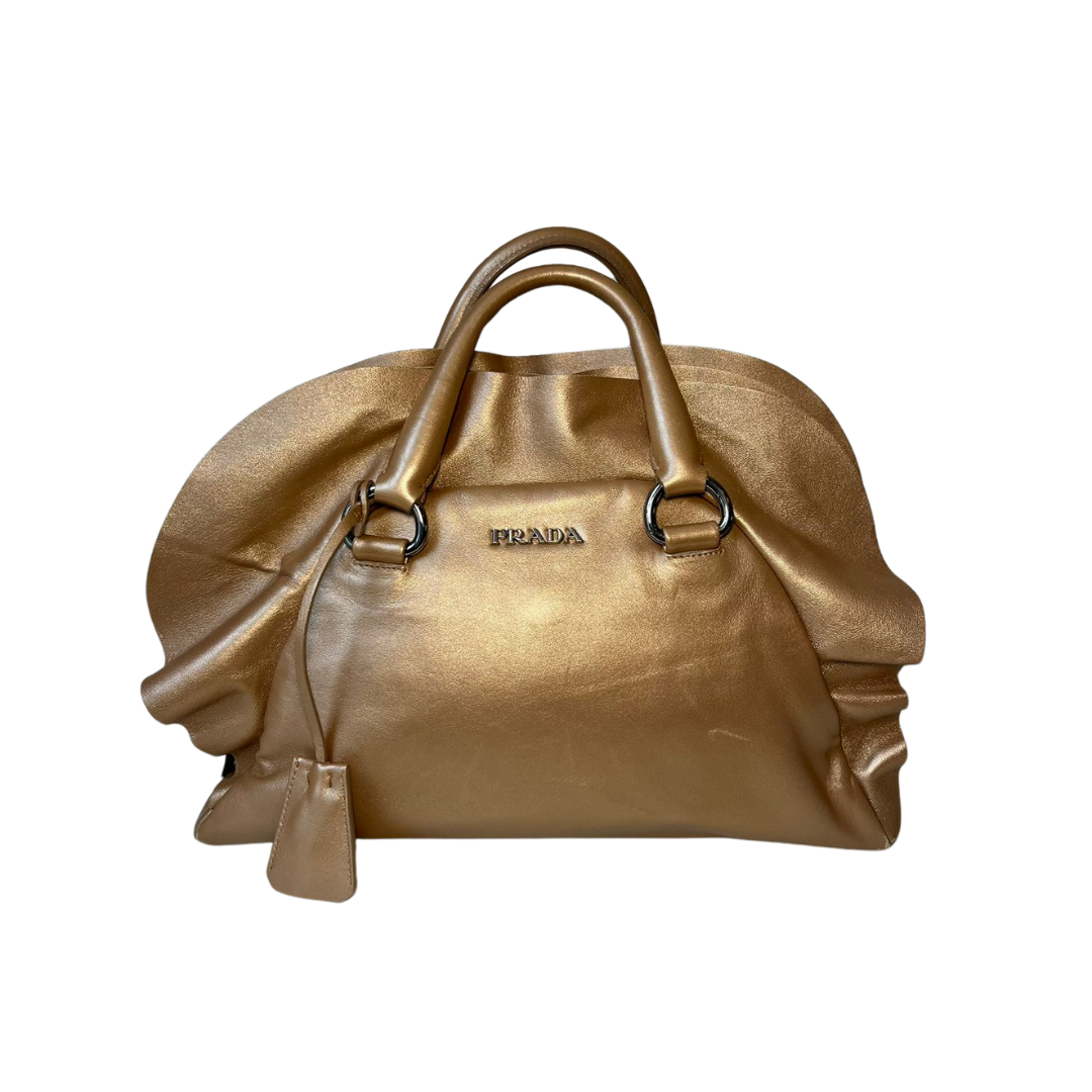 Bolsa Prada Dourada babados