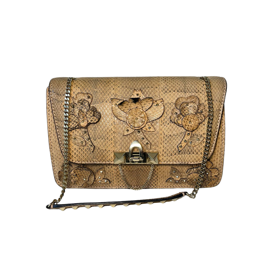 Bolsa Valentino Garavani Piton Bege