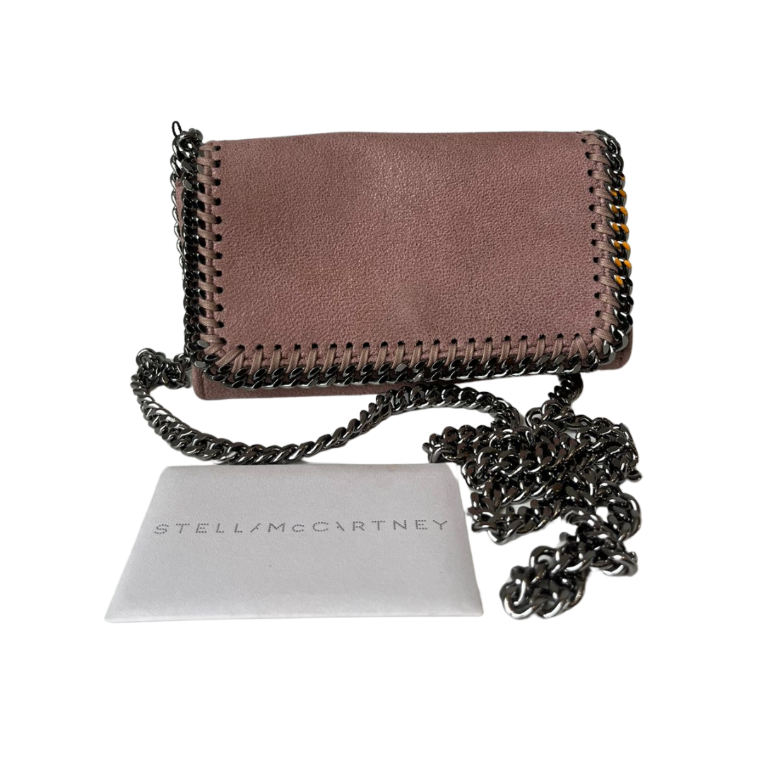 Bolsa Tiracolo Mini Stella Mccartney Falabella Flap bege
