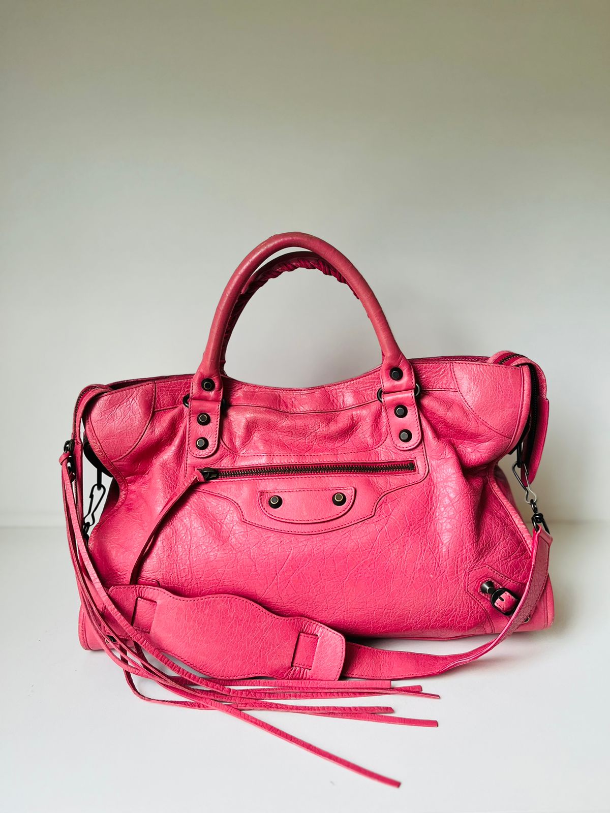 Bolsa Balenciaga Motorcycle Rosa