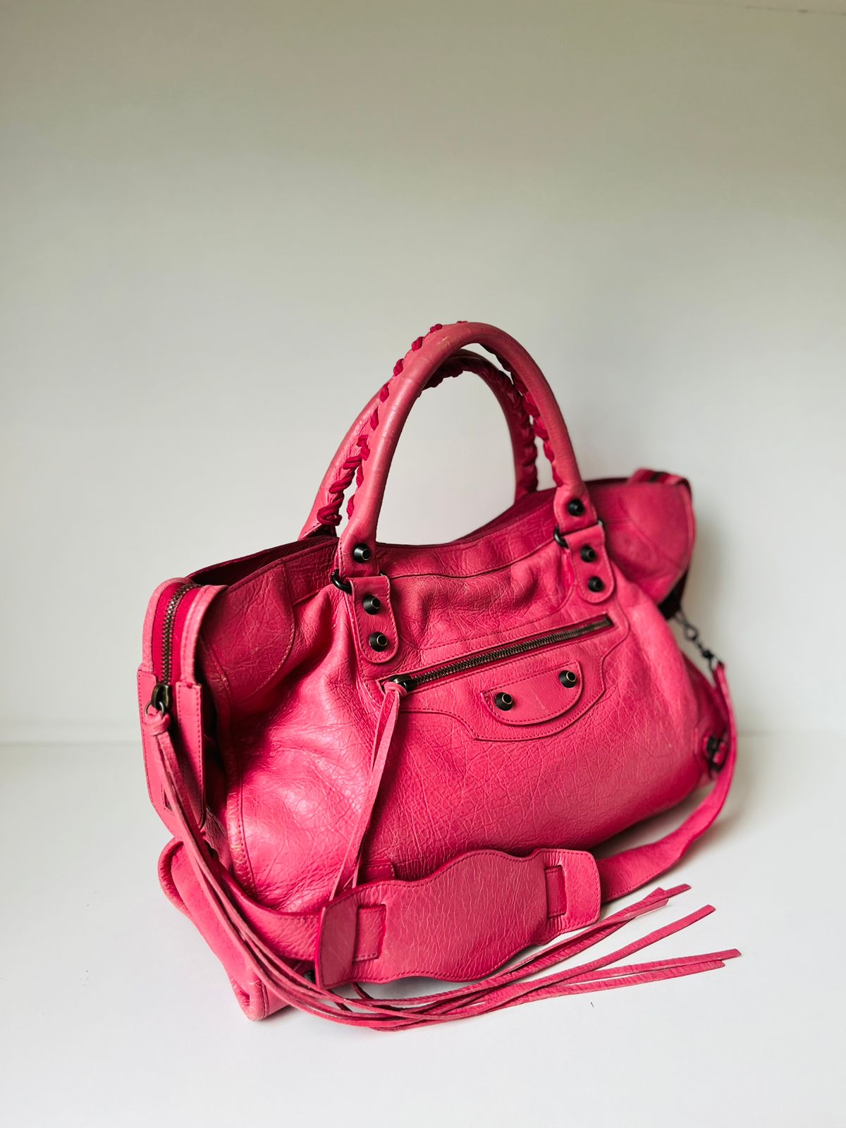 Bolsa Balenciaga Motorcycle Rosa