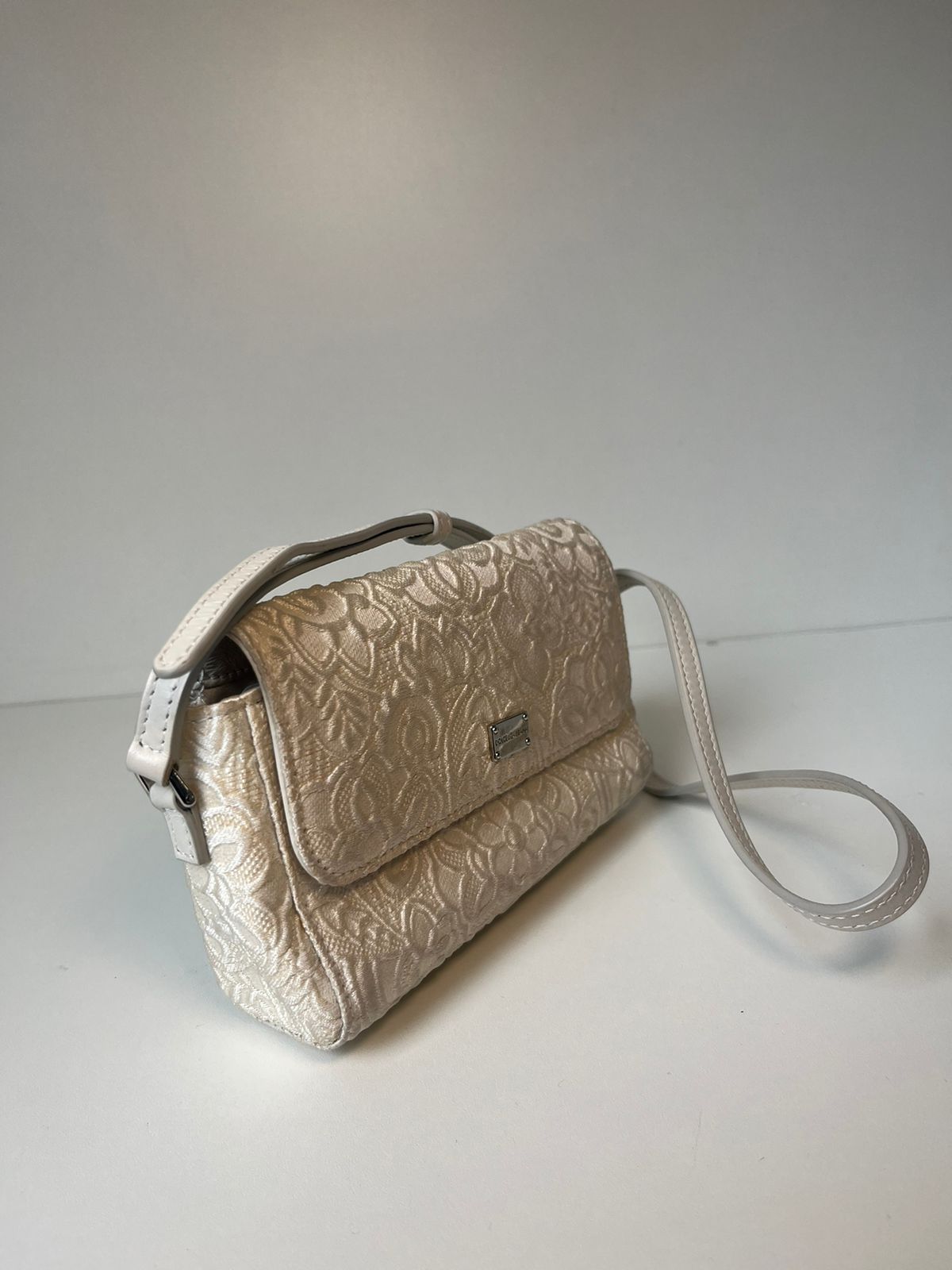 Bolsa Dolce & Gabbana Off White tecido mini Sicily