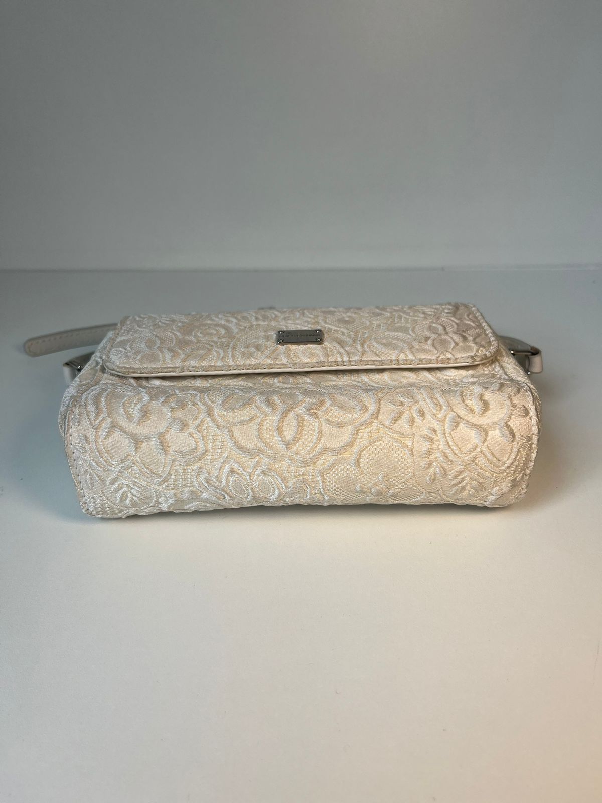 Bolsa Dolce & Gabbana Off White tecido mini Sicily