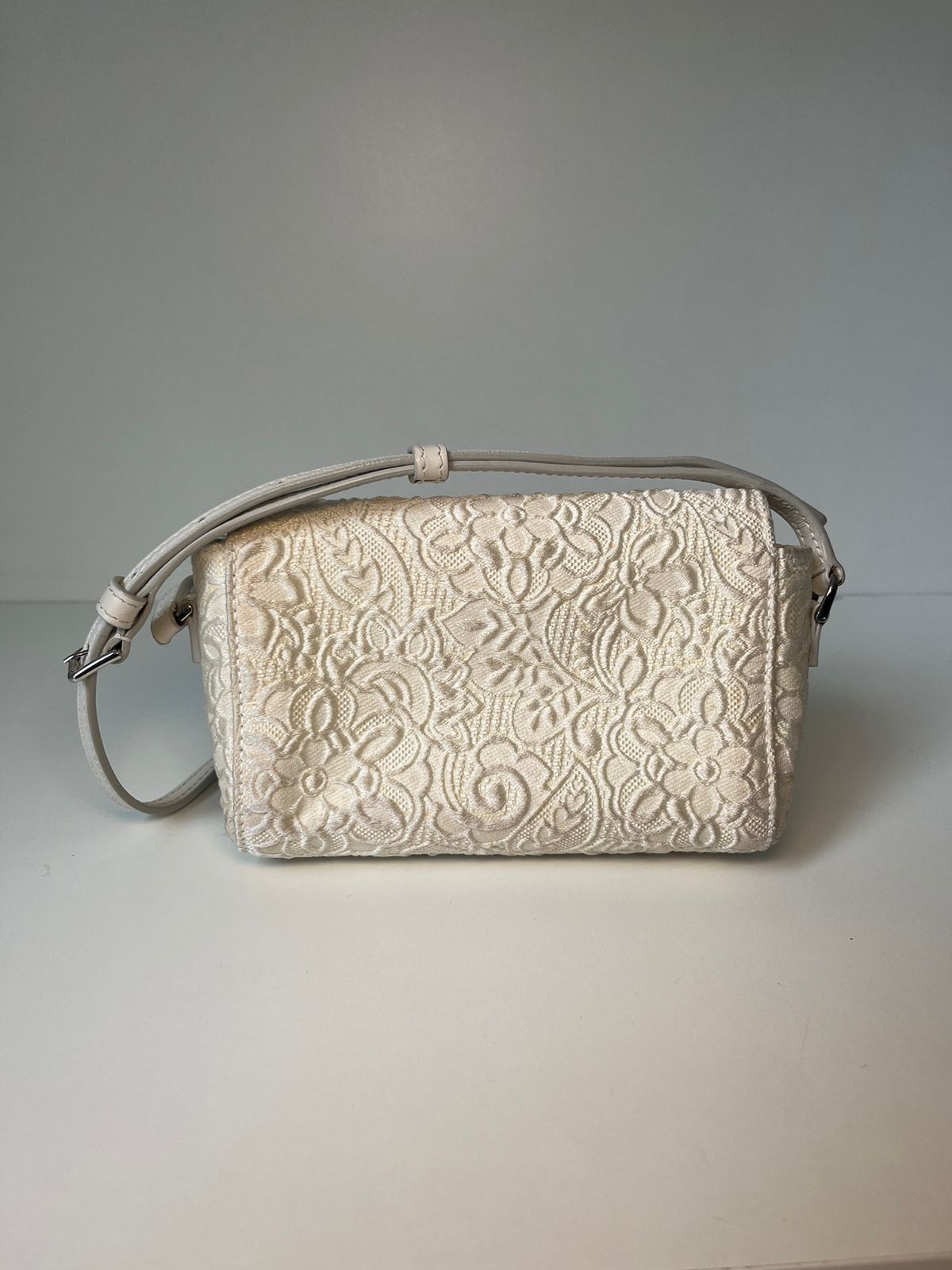 Bolsa Dolce & Gabbana Off White tecido mini Sicily
