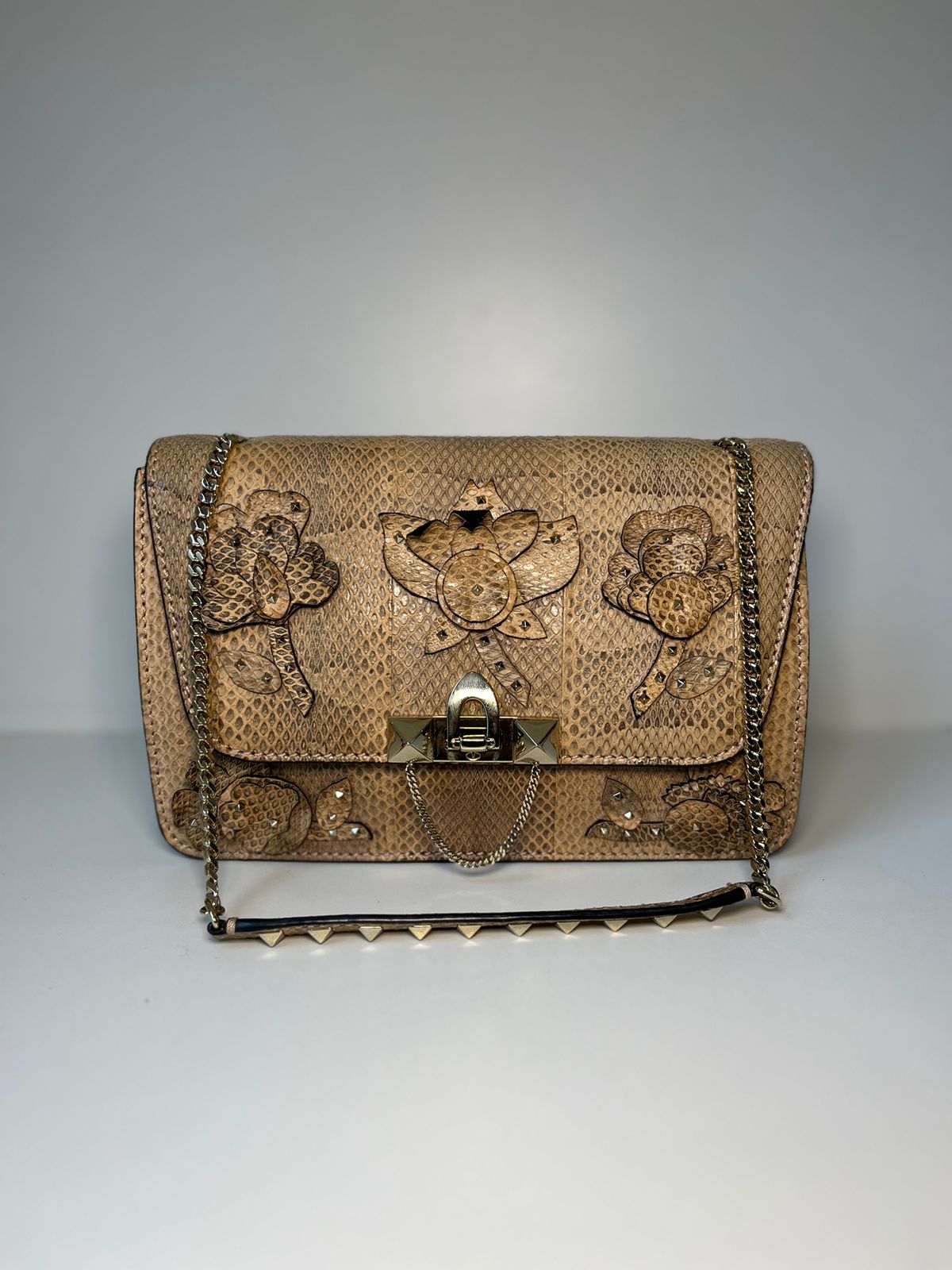 Bolsa Valentino Garavani Piton Bege