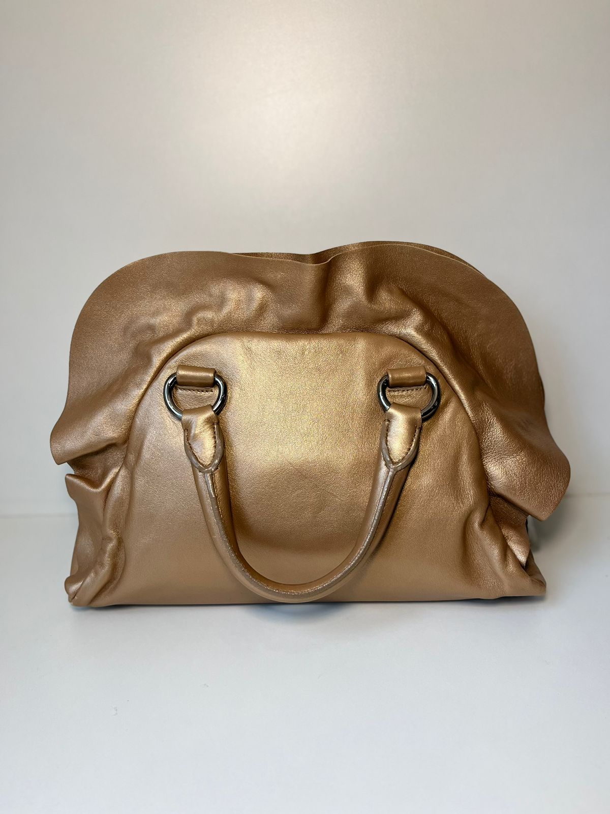 Bolsa Prada Dourada babados