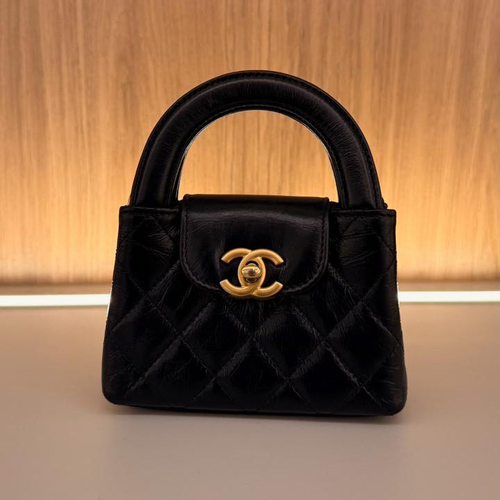 Bolsa Chanel Mini Kelly Nano preto