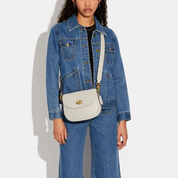 Bolsa Willow Saddle Coach duas alças - Off White