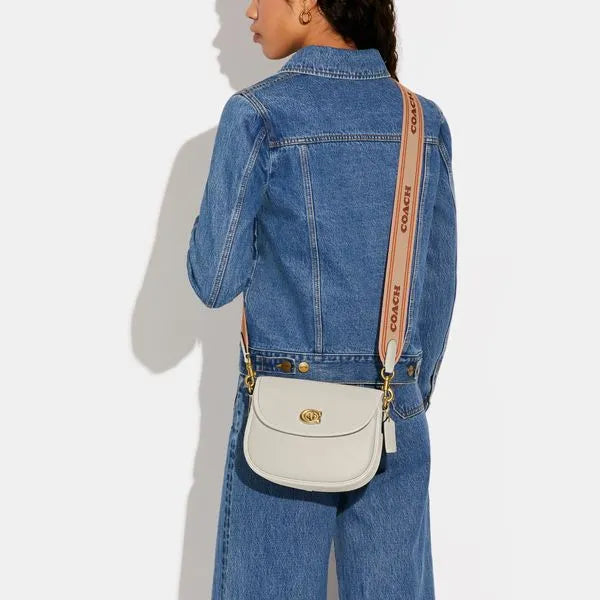 Bolsa Willow Saddle Coach duas alças - Off White