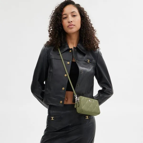 Bolsa Kira Crossbody With Pillow Quilting Coach - Verde
