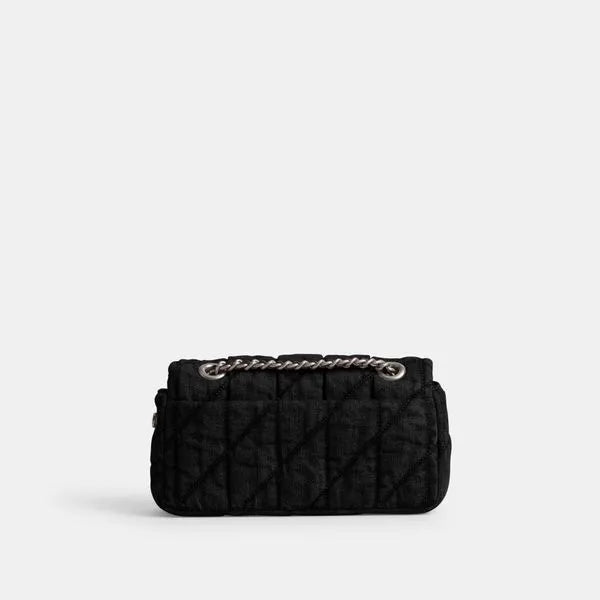 Bolsa Tabby Shoulder 20 Quilting Denim Coach - Preto