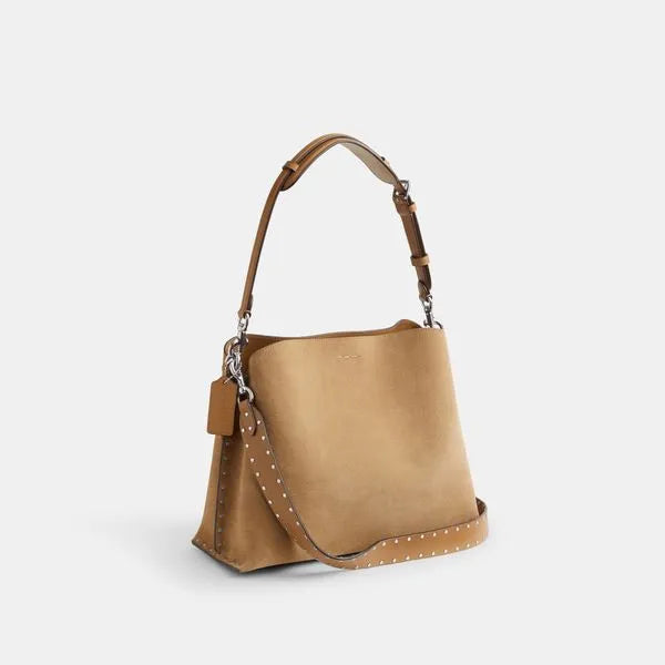 Bolsa Willow Shoulder With Rivets Coach - Bege