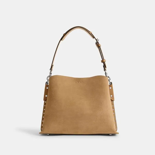 Bolsa Willow Shoulder With Rivets Coach - Bege
