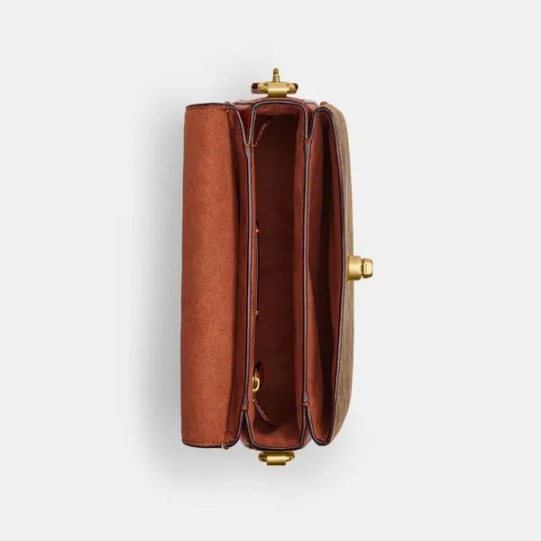 Bolsa Cassie Crossbody 19 Signature Coach Marrom