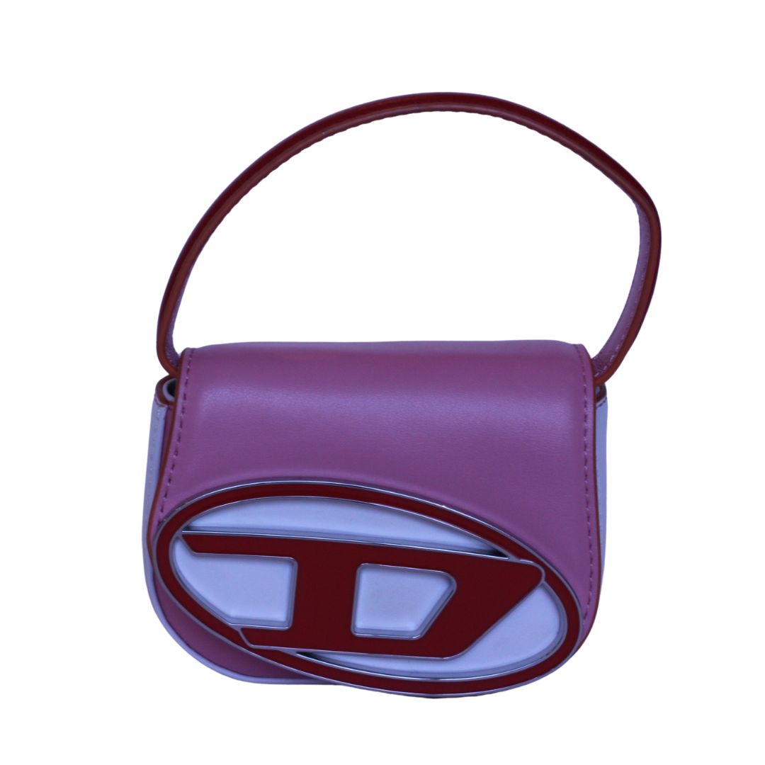 Bolsa Diesel 1DR XS Cross Bodybag pink com vermelho