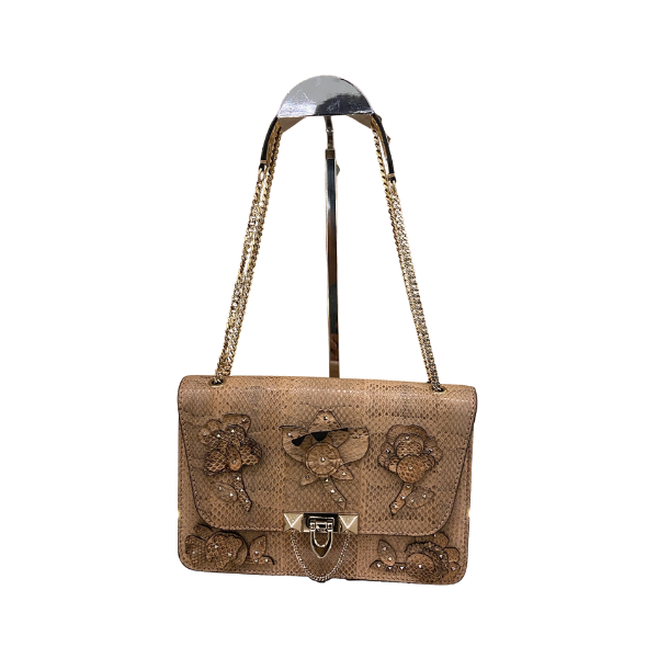 Bolsa Valentino Garavani Piton Bege