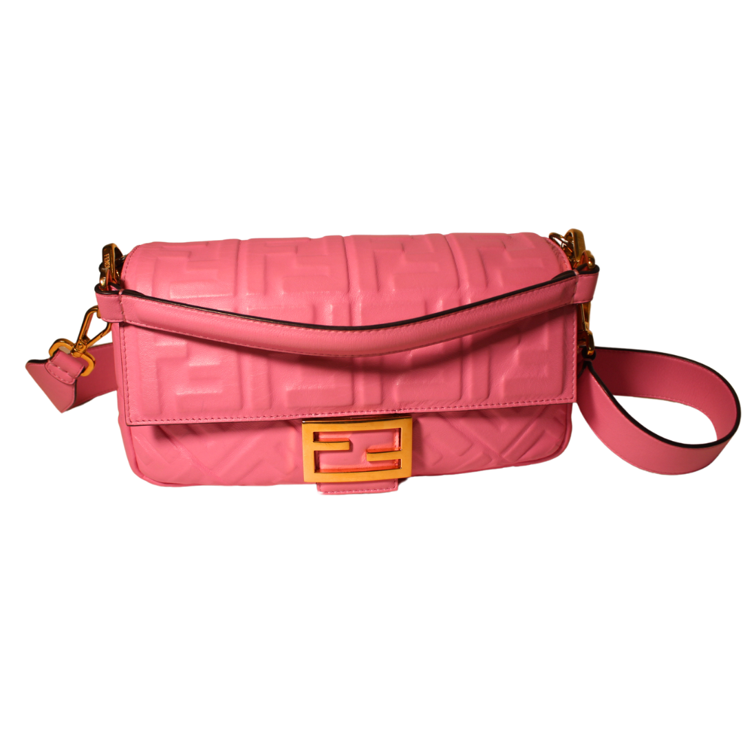 Bolsa Fendi baguete rosa