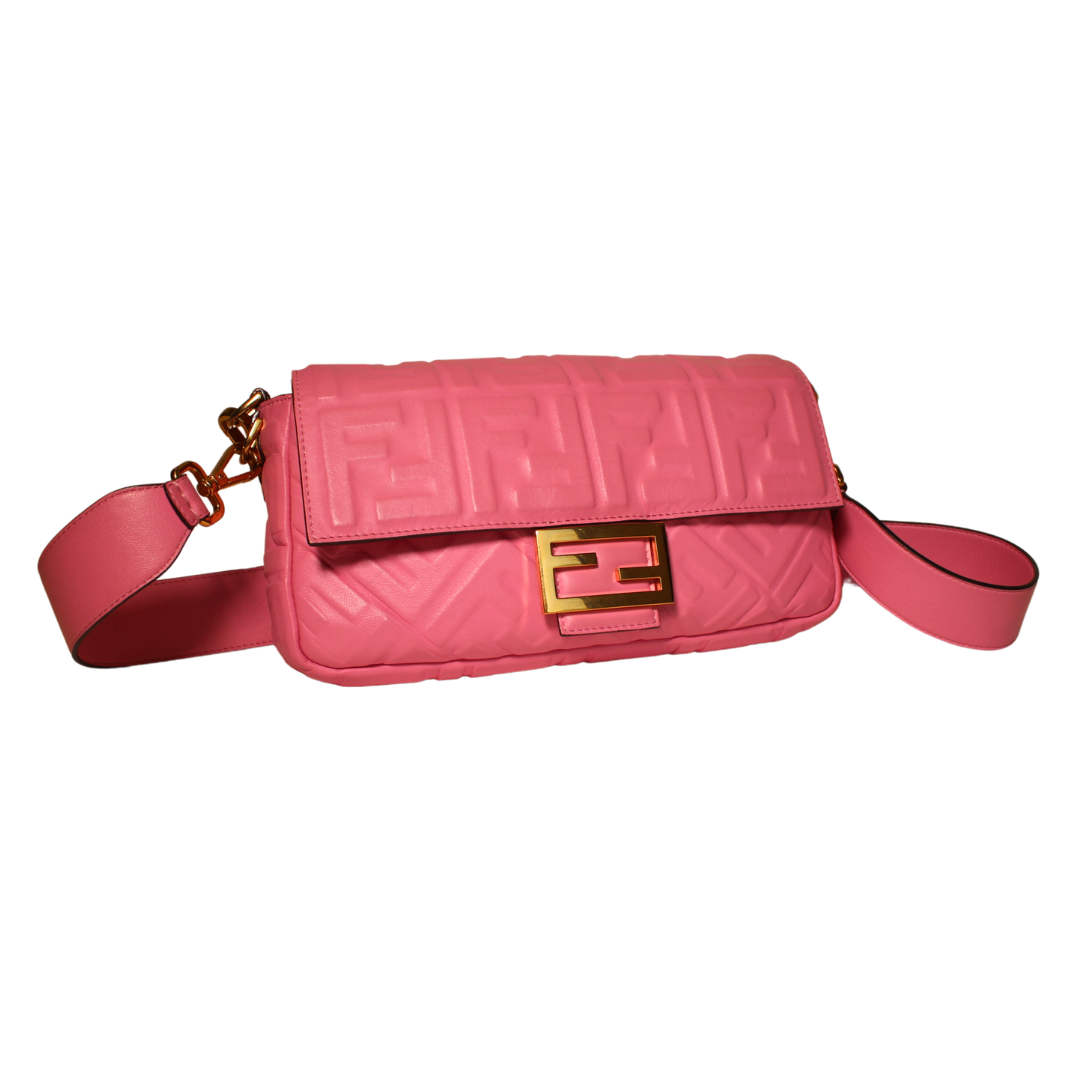 Bolsa Fendi baguete rosa