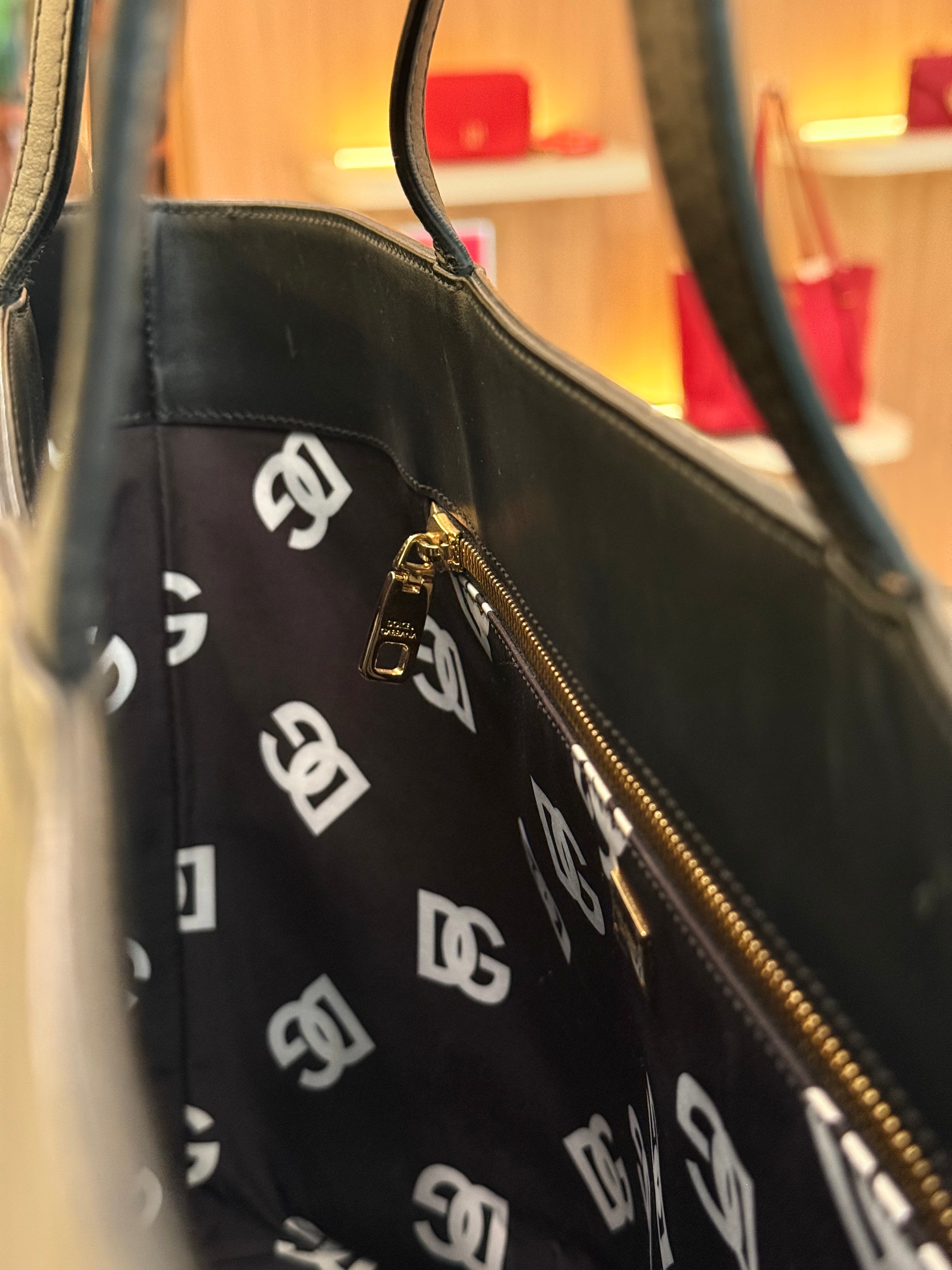 D&G Logo Calfskin Tote Bag