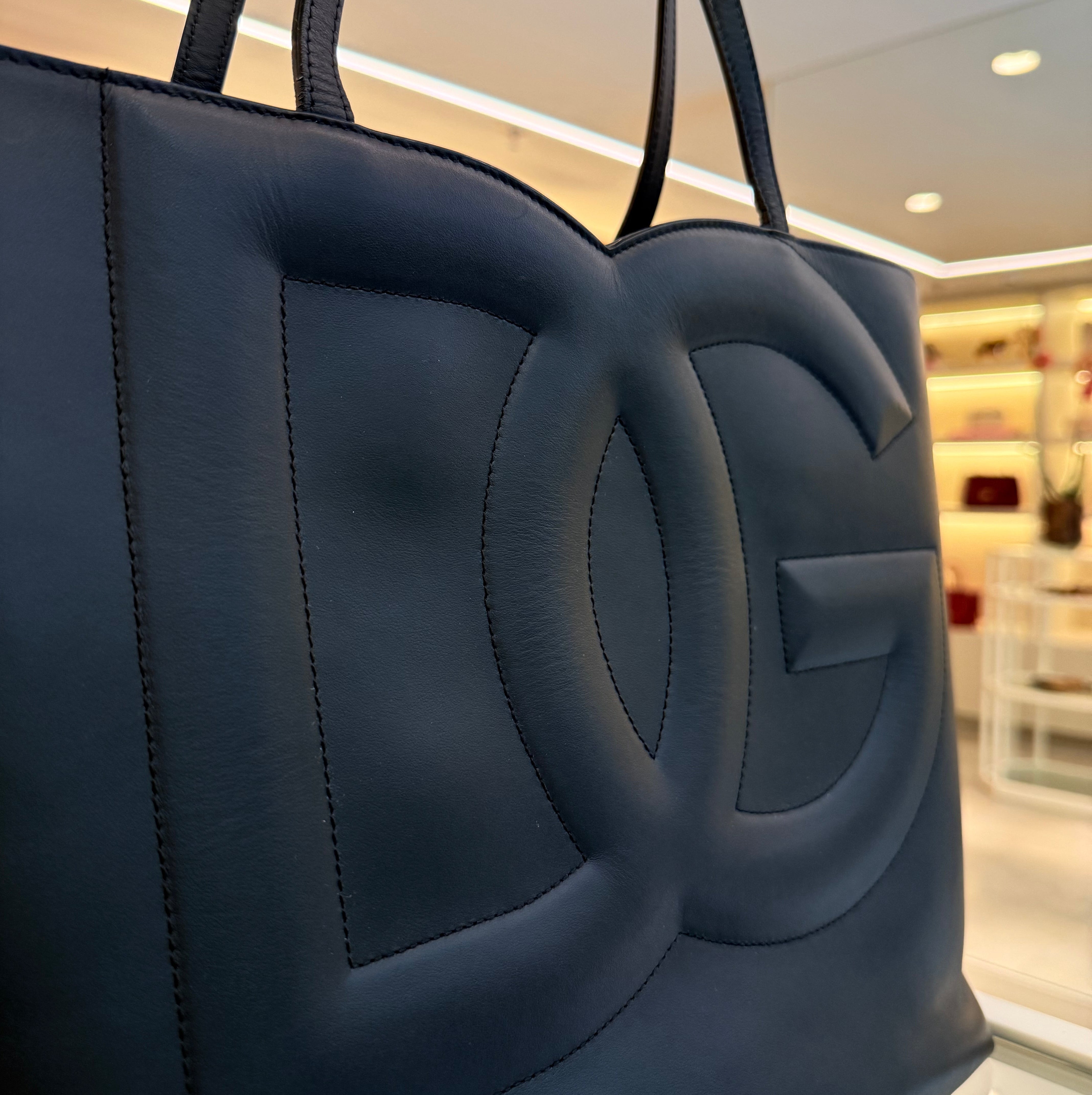 D&G Logo Calfskin Tote Bag