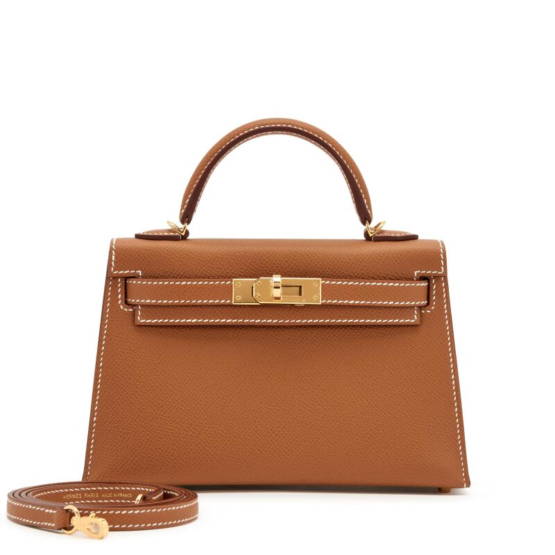Bolsa Hermès mini Kelly gold