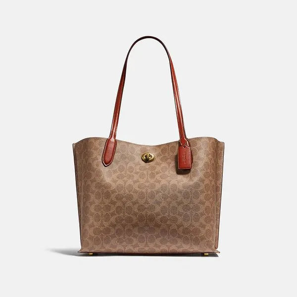 Bolsa Willow Tote Signature Coach - Marrom