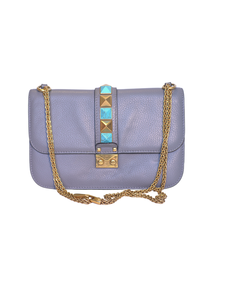 Bolsa Valentino garavani azul spikes