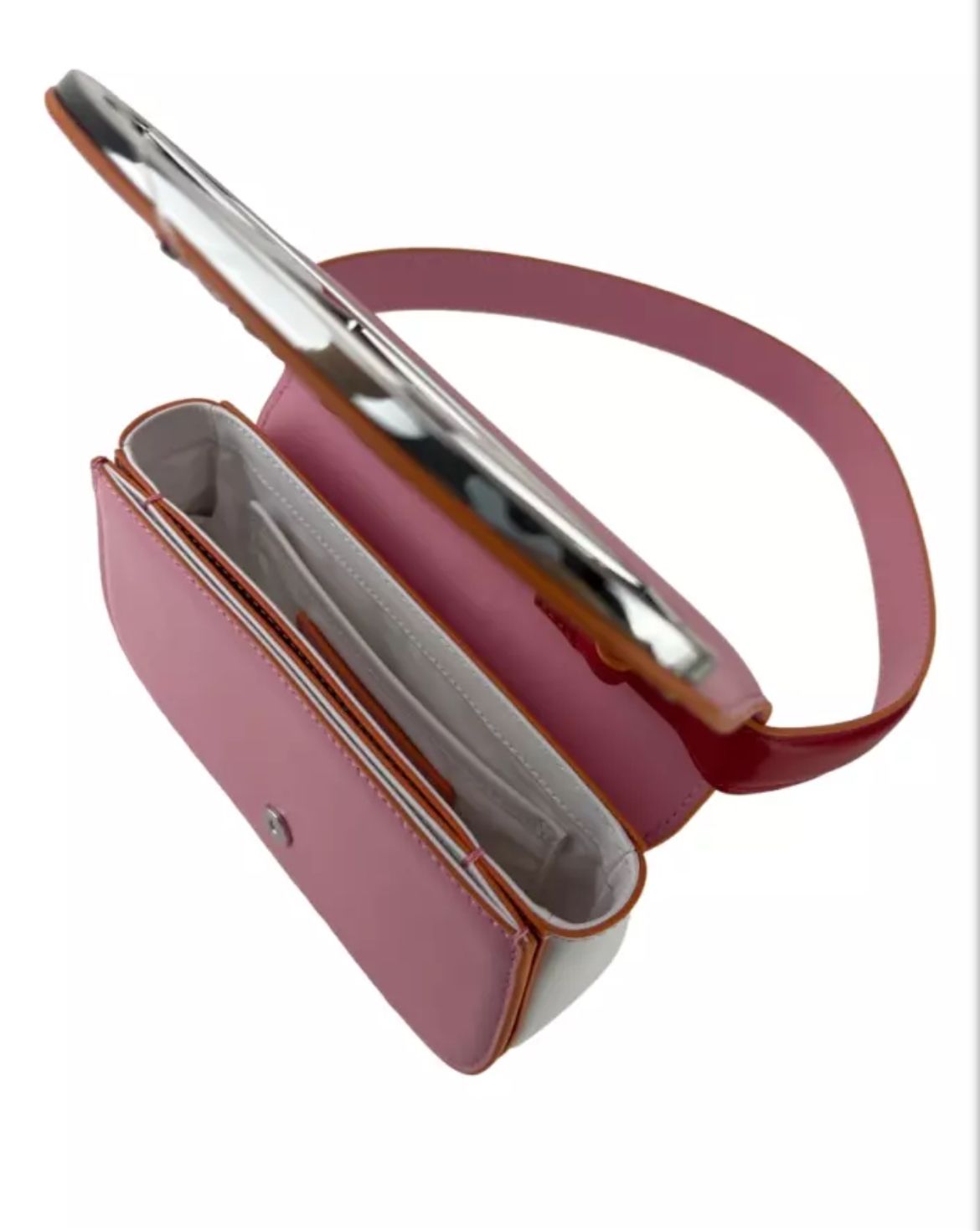 Bolsa Diesel 1DR XS Cross Bodybag pink com vermelho