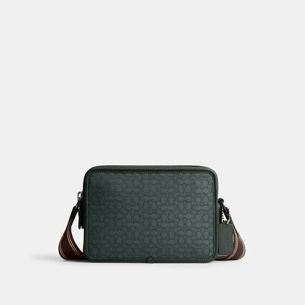 Bolsa Charter Crossbody 24 Micro Signature Jacquard Coach - Verde