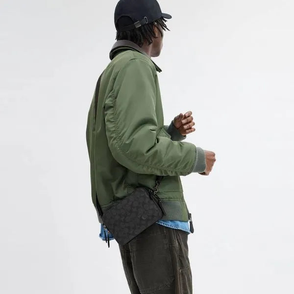 Bolsa Charter Crossbody 19 Signature Coach - Cinza