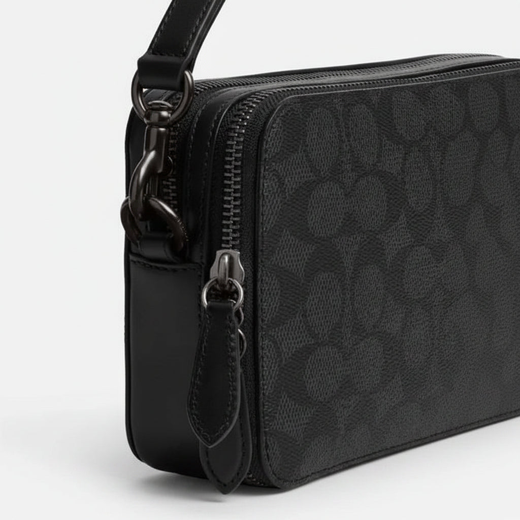 Bolsa Charter Crossbody 19 Signature Coach - Cinza